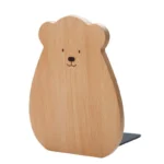 Fermalibri a forma di orso in legno